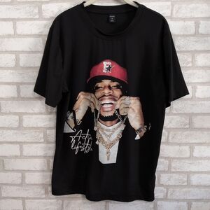 Romwe T-Shirt Torey Lanez Size S Black Street Wear Active Lifestyle Graphic